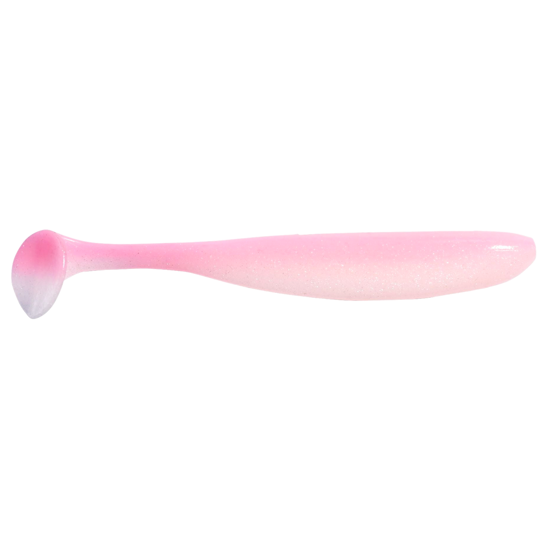Keitech Easy Shiner Jigi 4.5" Pink Lady sivulta, pää oikealla