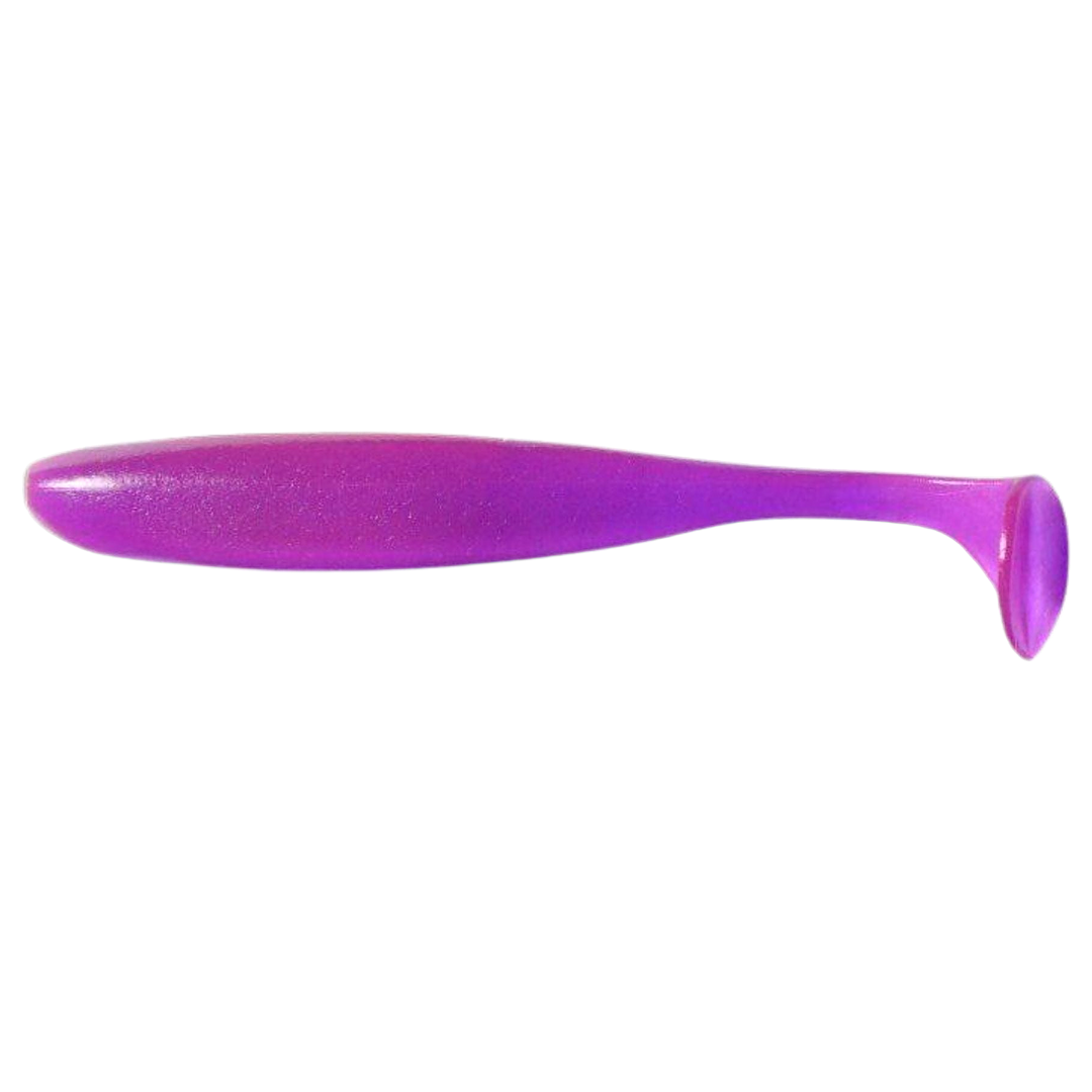 Keitech Easy Shiner Jigi 4.5" Purple Chameleon sivulta, pää vasemmalla