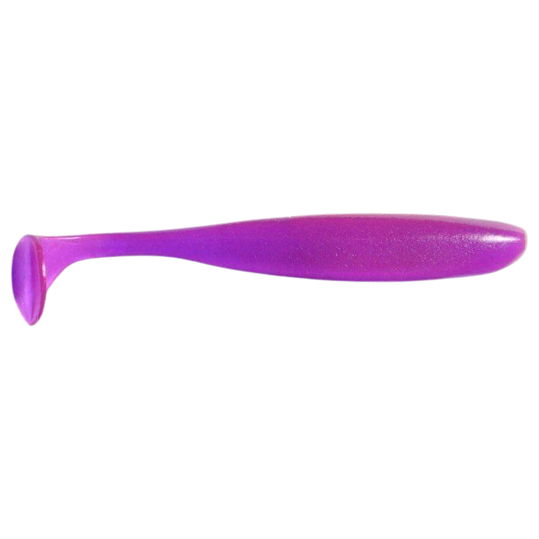 Keitech Easy Shiner Jigi 4.5" Purple Chameleon sivulta, pää oikealla