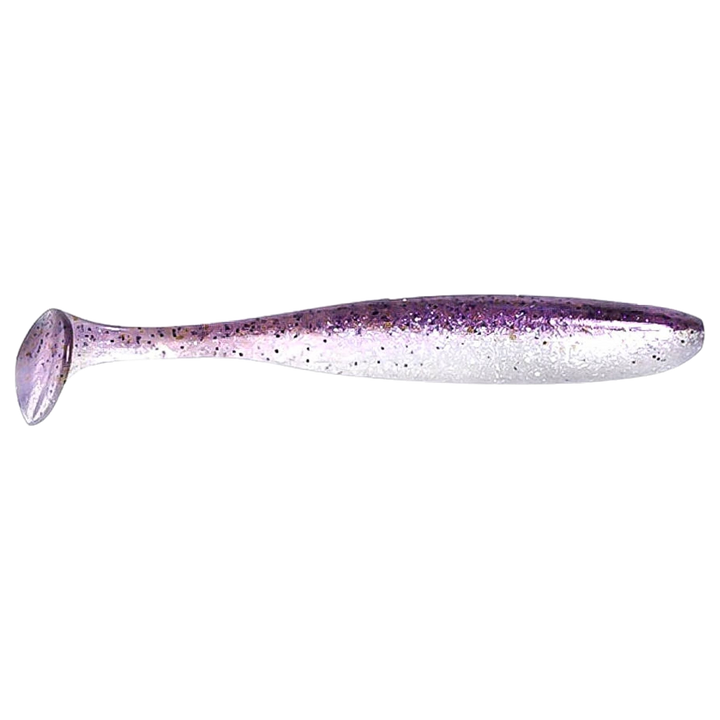 Keitech Easy Shiner Jigi 4.5" Purple Shad sivulta, pää oikealla