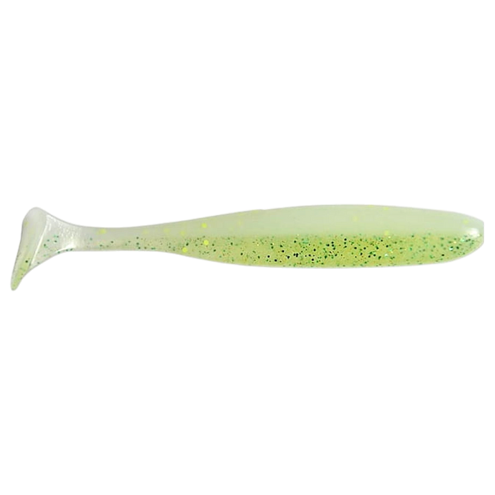 Keitech Easy Shiner Jigi 4.5" Sakura White sivulta, pää oikealla