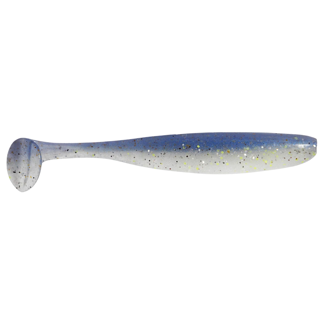 Keitech Easy Shiner Jigi 4.5" Sexy Shad sivulta, pää oikealla