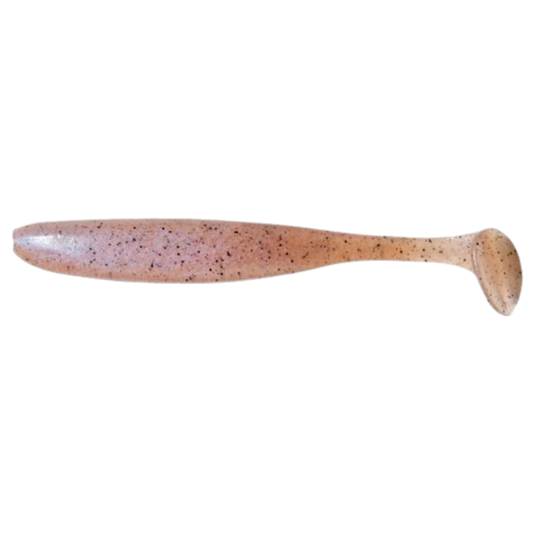Keitech Easy Shiner Jigi 4.5" Shrimp FLK sivulta, pää vasemmalla