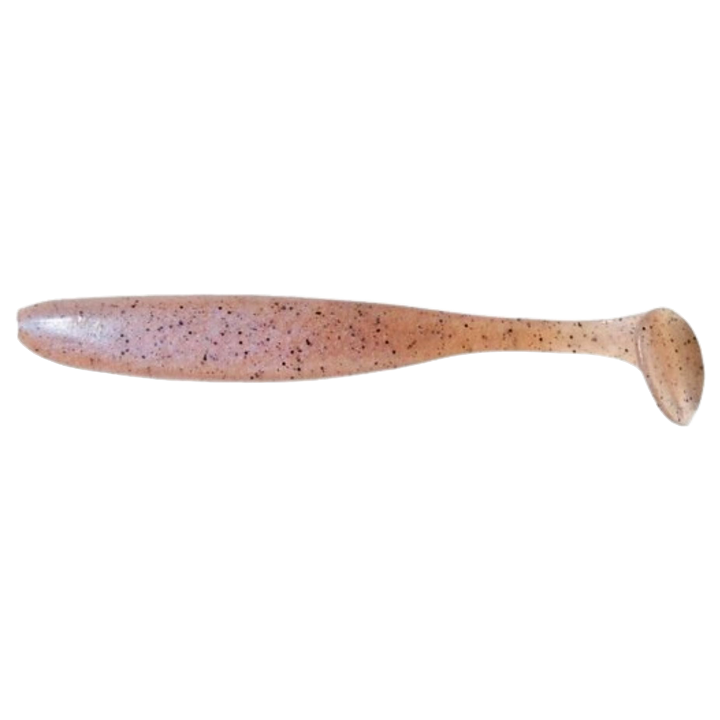 Keitech Easy Shiner Jigi 4.5" Shrimp FLK sivulta, pää vasemmalla