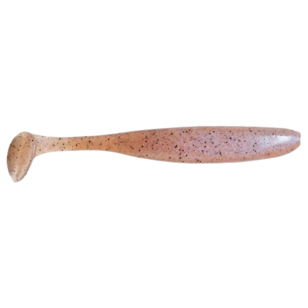 Keitech Easy Shiner Jigi 4.5" Shrimp FLK sivulta, pää oikealla
