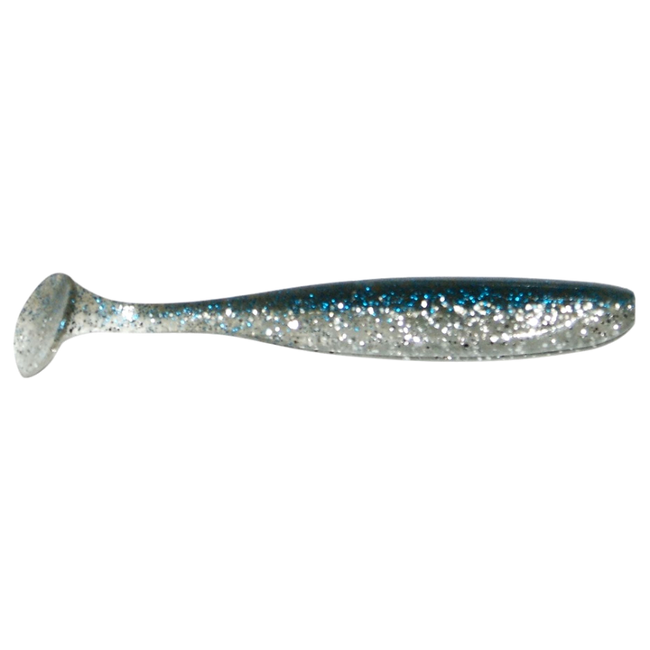 Keitech Easy Shiner Jigi 4.5" Silver Bluegill sivulta, pää oikealla