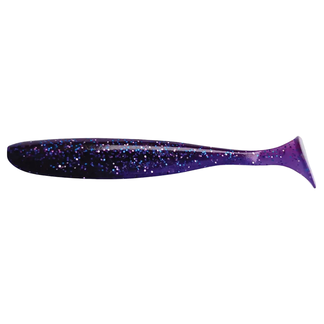 Keitech Easy Shiner Jigi 4.5" Violet sivulta, pää vasemmalla