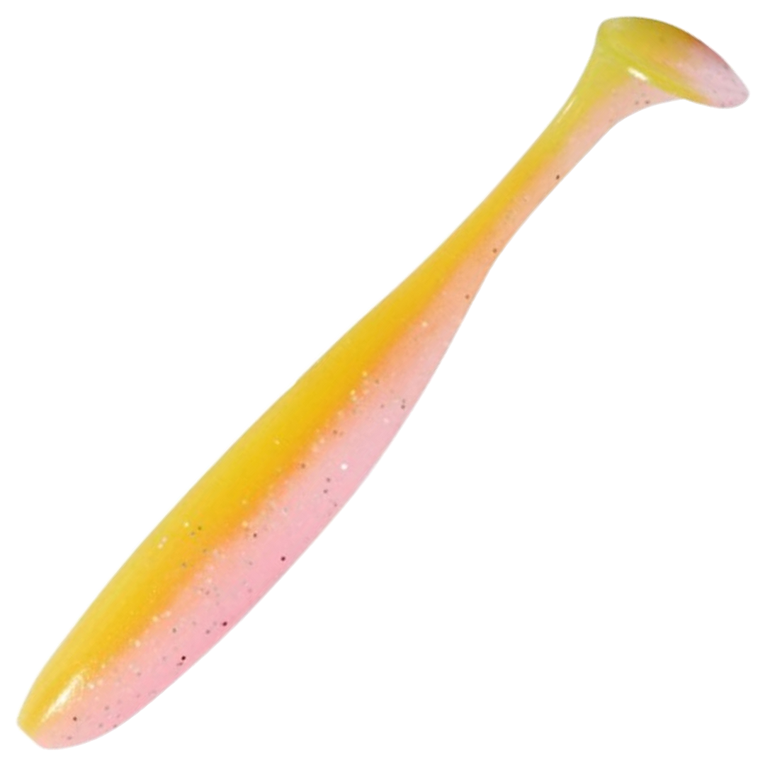Keitech Easy Shiner Jigi 4.5", väri Yellow Pink: keltainen selkä ja vaaleanpunainen vatsa