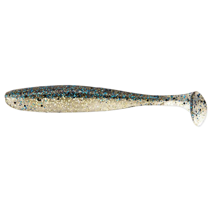 Keitech Easy Shiner Jigi 4" Bluegill Flash sivulta, pää vasemmalla