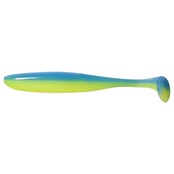 Keitech Easy Shiner Jigi 4" Electric Chart sivulta, pää vasemmalla