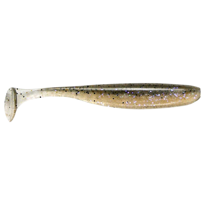 Keitech Easy Shiner Jigi 4" Electric Smoke Craw sivulta, pää oikealla
