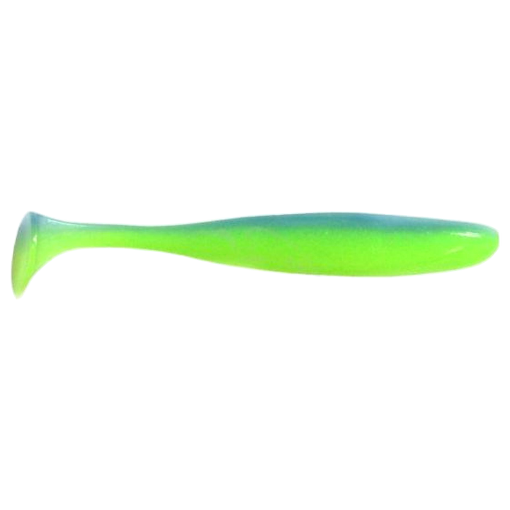 Keitech Easy Shiner Jigi 4" Ice Chartreuse sivulta, pää oikealla