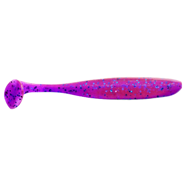 Keitech Easy Shiner Jigi 4" Purple Blue Heaven sivulta, pää oikealla