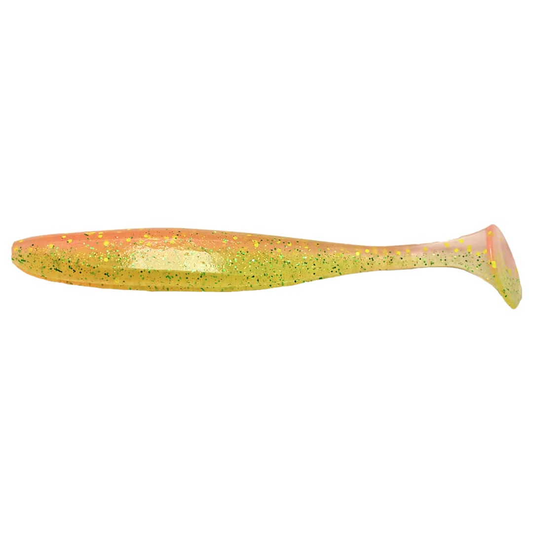 Keitech Easy Shiner Jigi 4" Sakura Pink sivulta, pää vasemmalla