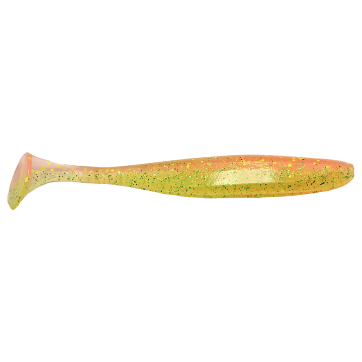 Keitech Easy Shiner Jigi 4" Sakura Pink sivulta, pää oikealla