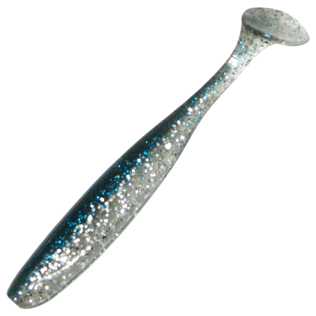 Keitech Easy Shiner Jigi 4", väri Silver Bluegill: sininen selkä ja hopeinen hileinen kylki