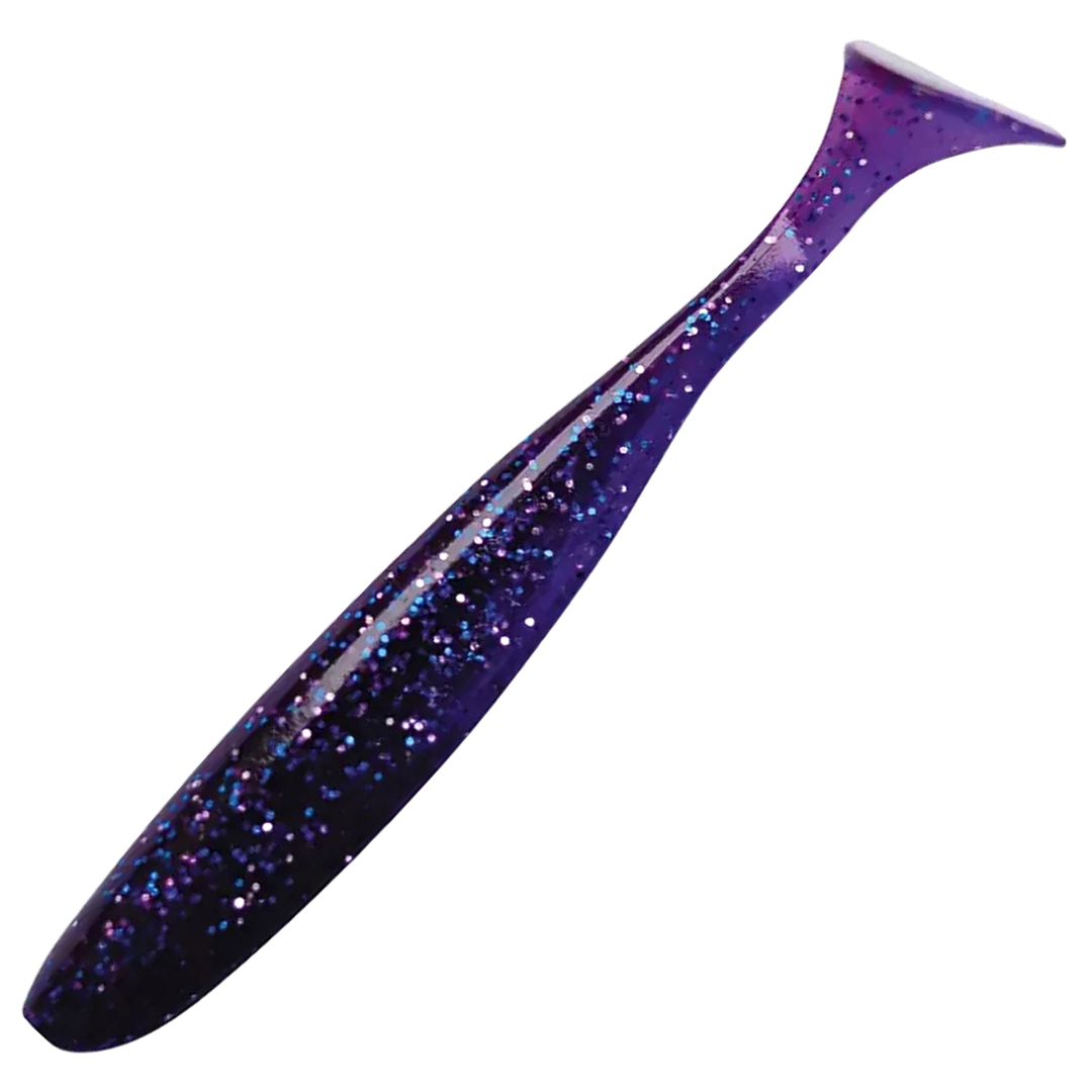 Keitech Easy Shiner Jigi 4", väri Violet: tummanvioletti runko ja hileet