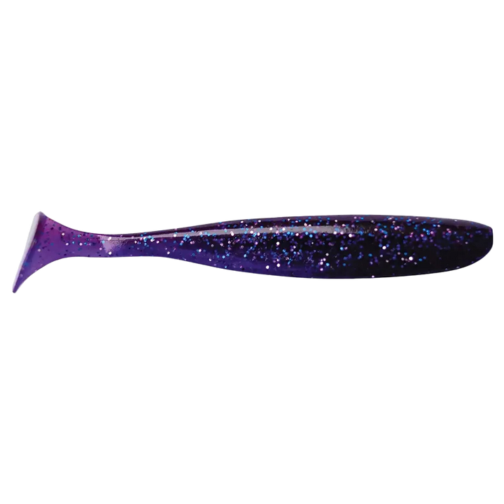 Keitech Easy Shiner Jigi 4" Violet sivulta, pää oikealla