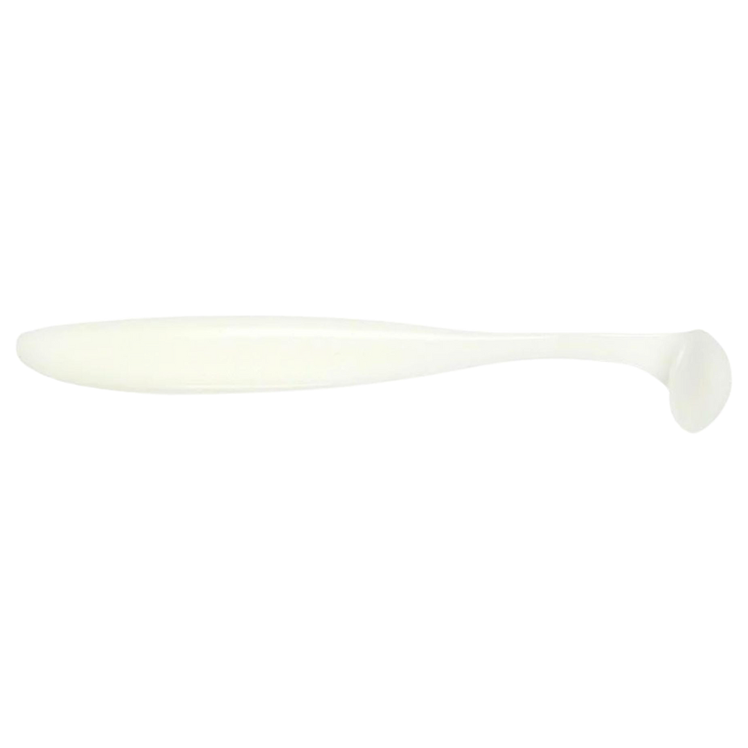 Keitech Easy Shiner Jigi 4" White sivulta, pää vasemmalla