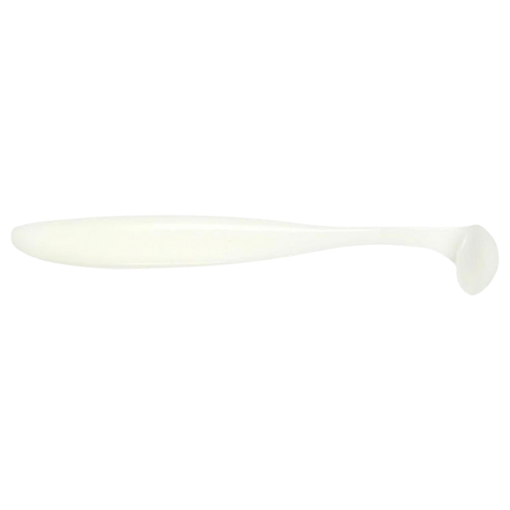 Keitech Easy Shiner Jigi 4" White sivulta, pää vasemmalla