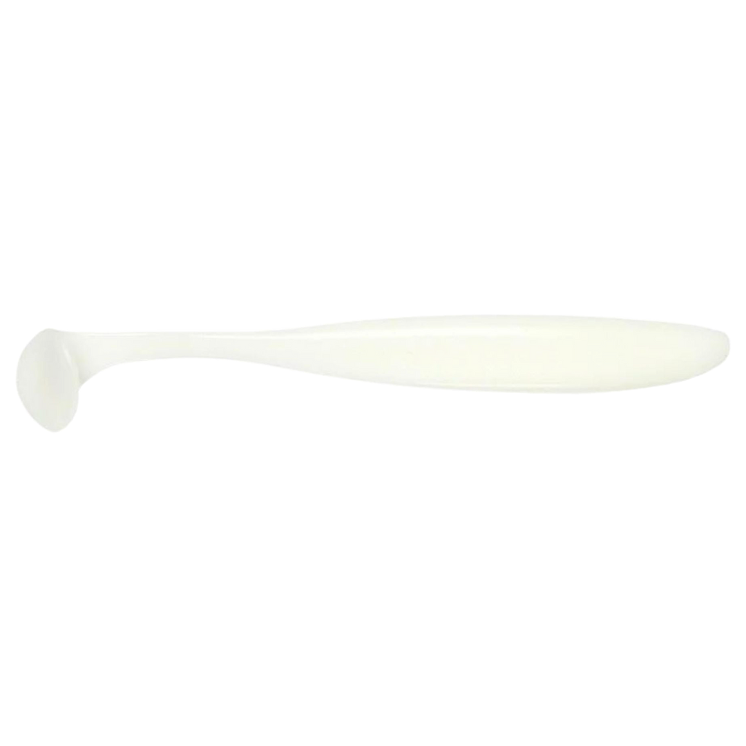 Keitech Easy Shiner Jigi 4" White sivulta, pää oikealla
