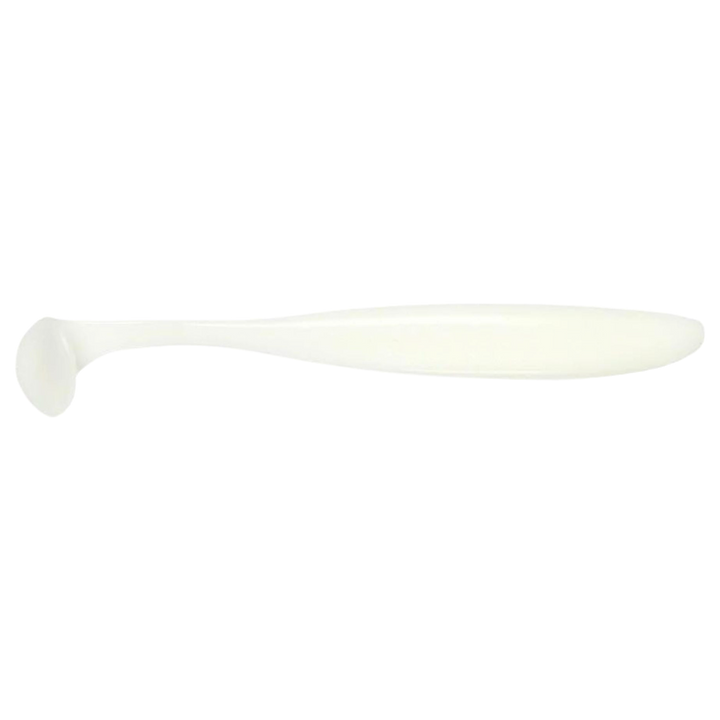 Keitech Easy Shiner Jigi 4" White sivulta, pää oikealla