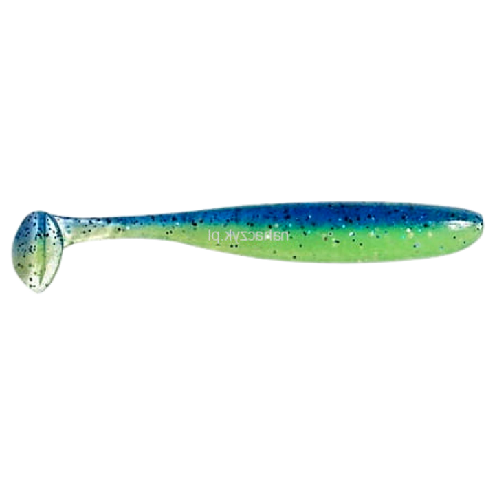Keitech Easy Shiner Jigi 5" Blue X Chart sivulta, pää oikealla