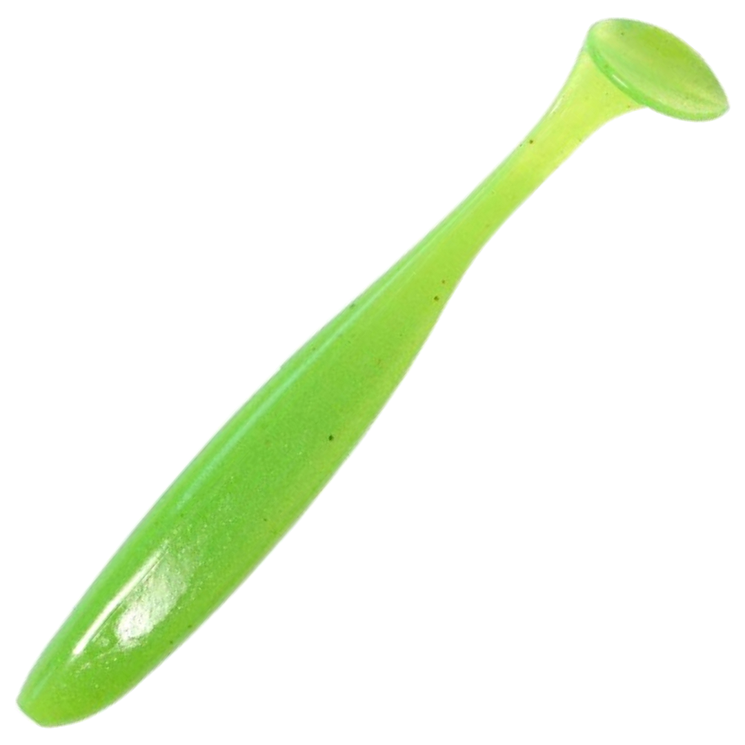 Keitech Easy Shiner Jigi 5", väri Clear Chartreuse Glow: läpikuultava kellanvihreä runko