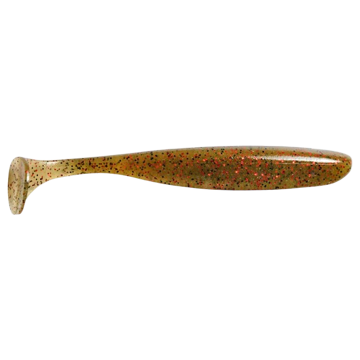 Keitech Easy Shiner Jigi 5" Motoroil Red Flake sivulta, pää oikealla