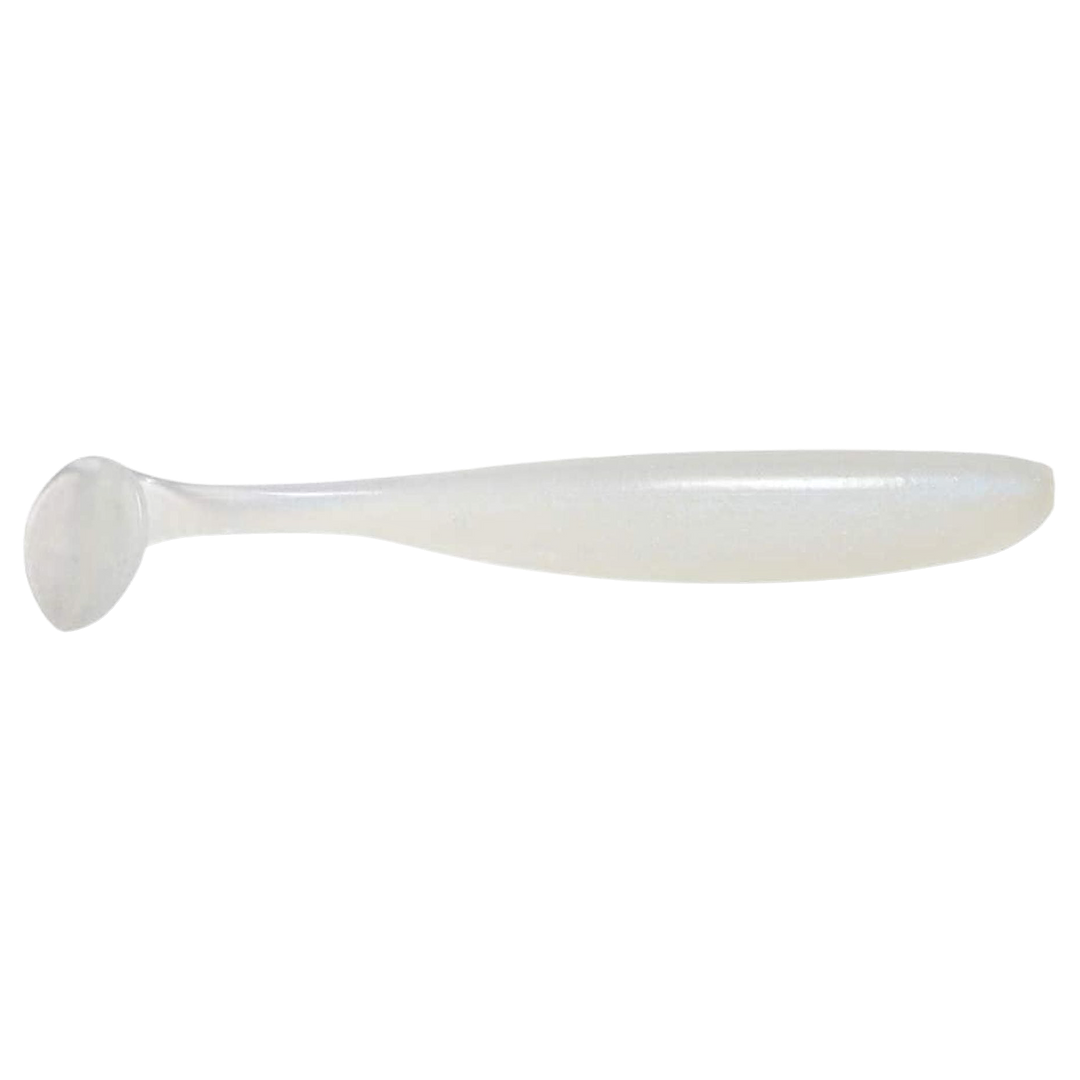 Keitech Easy Shiner Jigi 5" Pearl Glow sivulta, pää oikealla