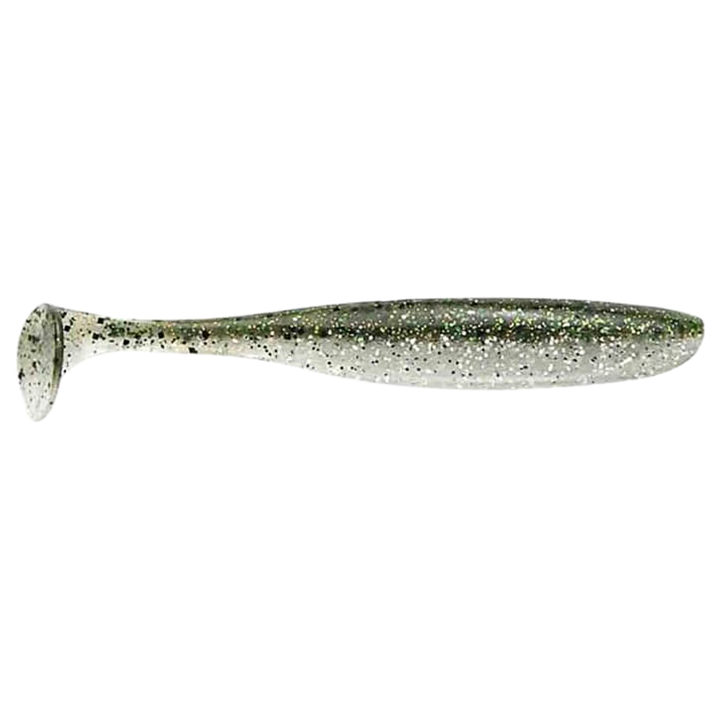 Keitech Easy Shiner Jigi 5" Silver Flash Minnow sivulta, pää oikealla