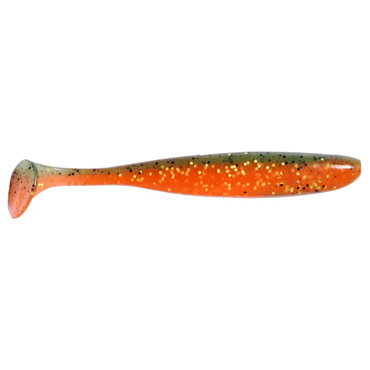 Keitech Easy Shiner Jigi 6.5" Angry Carrot sivulta, pää oikealla