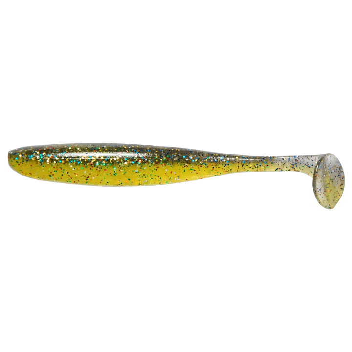 Keitech Easy Shiner Jigi 6.5" Smoky Yellow sivulta, pää vasemmalla