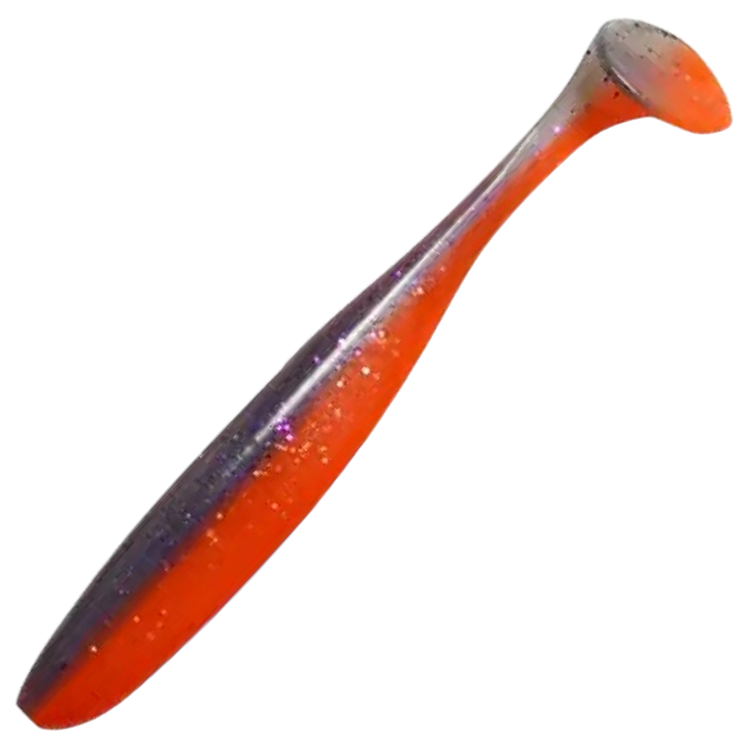 Keitech Easy Shiner Jigi 8", väri Hot Orange: tumma selkä ja oranssi vatsa