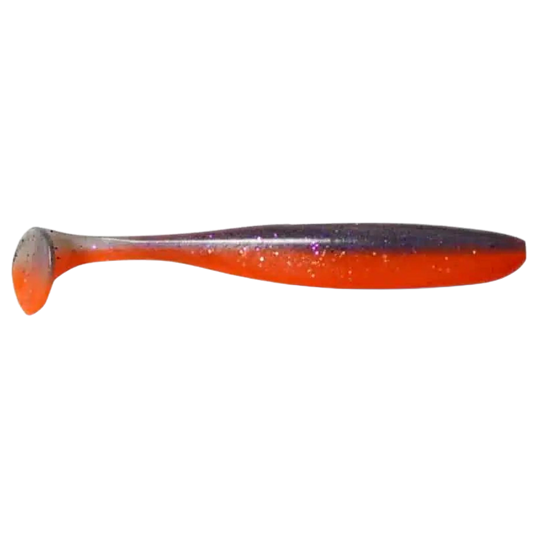 Keitech Easy Shiner Jigi 8" Hot Orange sivulta, pää oikealla