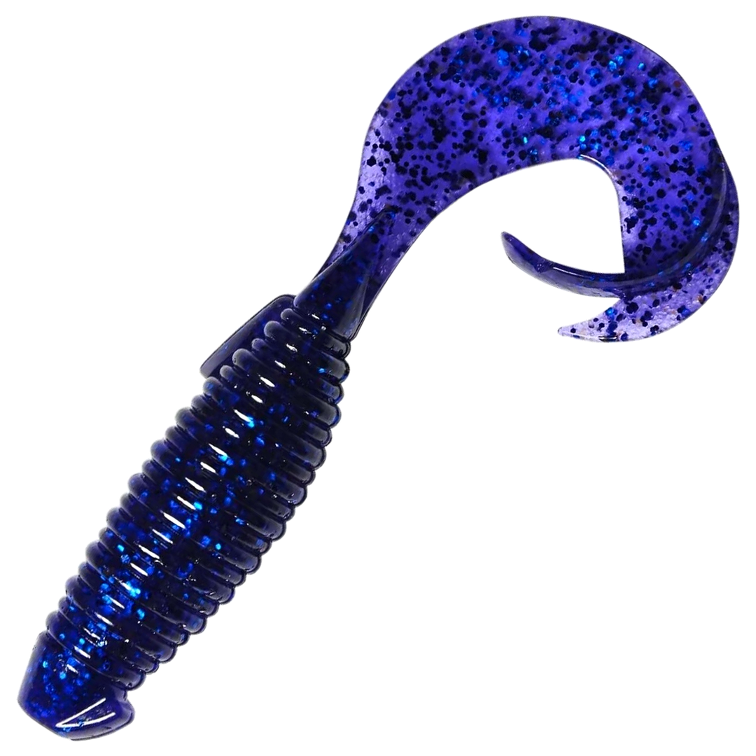 Keitech Flapper Grub Jigi 4", väri Midnight Blue: tummansininen runko ja siniset hileet