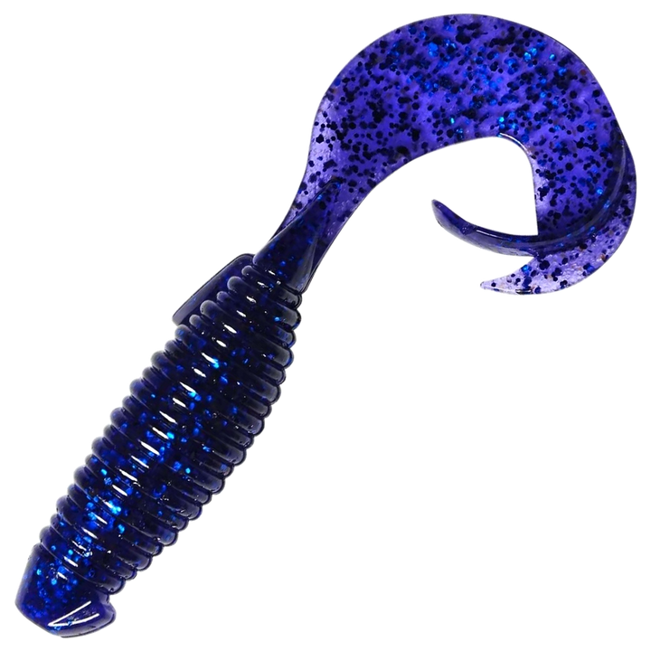Keitech Flapper Grub Jigi 4", väri Midnight Blue: tummansininen runko ja siniset hileet
