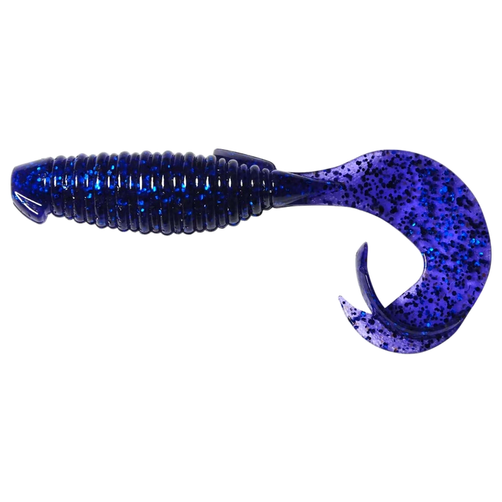 Keitech Flapper Grub Jigi 4" Midnight Blue sivulta, pää vasemmalla