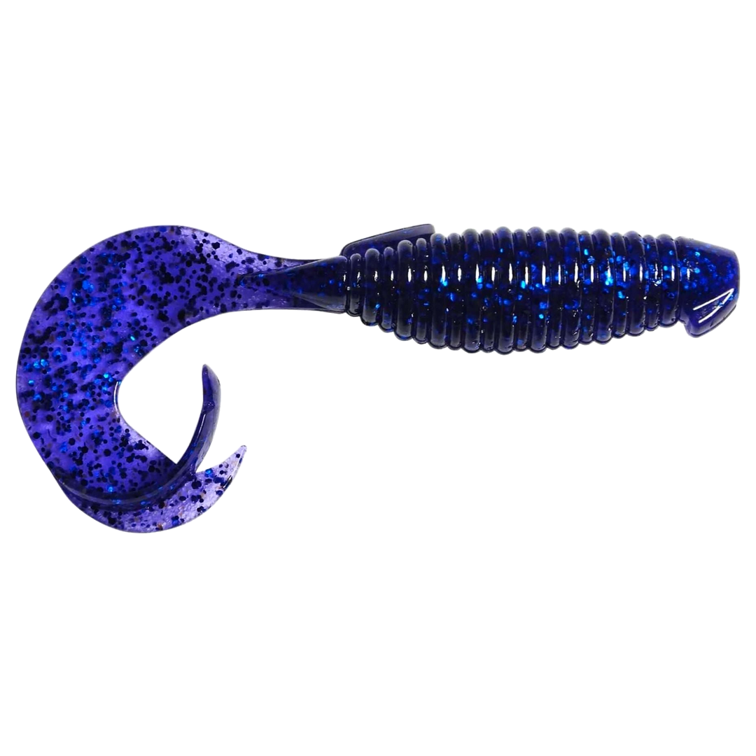 Keitech Flapper Grub Jigi 4" Midnight Blue sivulta, pää oikealla