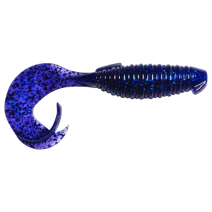 Keitech Flapper Grub Jigi 4" Midnight Blue sivulta, pää oikealla