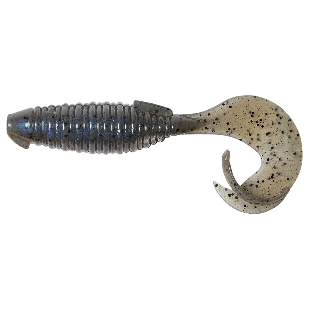 Keitech Flapper Grub Jigi 4" Pro Blue PP sivulta, pää vasemmalla