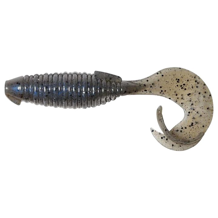 Keitech Flapper Grub Jigi 4" Pro Blue PP sivulta, pää vasemmalla