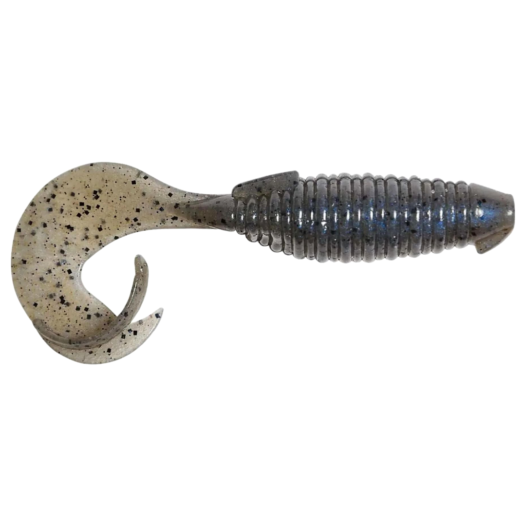 Keitech Flapper Grub Jigi 4" Pro Blue PP sivulta, pää oikealla
