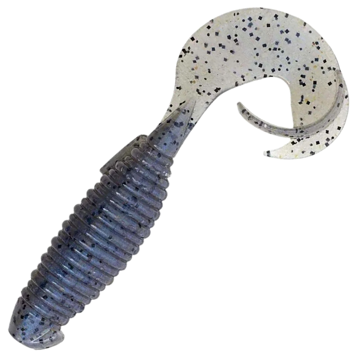 Keitech Flapper Grub Jigi 4", väri Problue Pepper: harmaansininen runko ja mustat pilkut