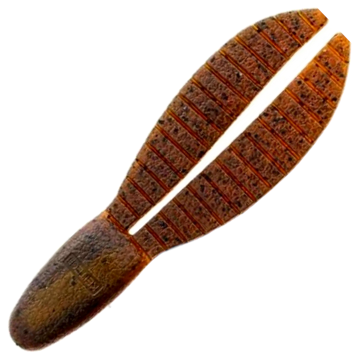 Keitech Flex Chunk Large Jigi 4", väri Bama Craw: ruskea yläpuoli, oranssi alapuoli ja mustat pilkut