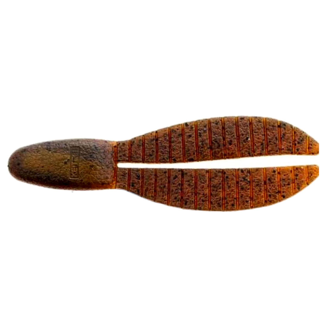 Keitech Flex Chunk Large Jigi 4" Bama Craw yläpuolelta, pää vasemmalla