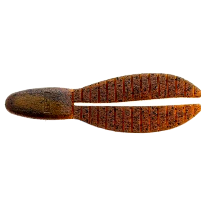 Keitech Flex Chunk Large Jigi 4" Bama Craw yläpuolelta, pää vasemmalla