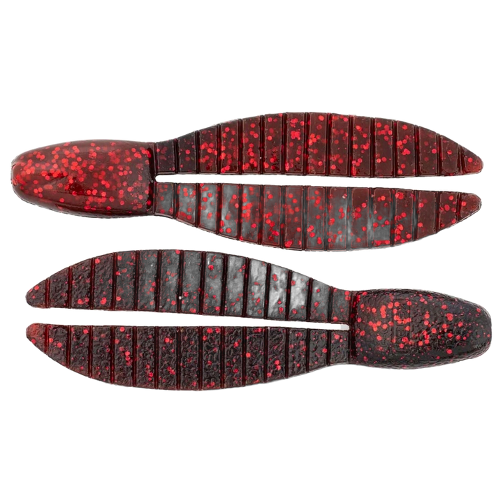 Keitech Flex Chunk Large Jigi 4" Black Cherry ylä- ja alapuolelta