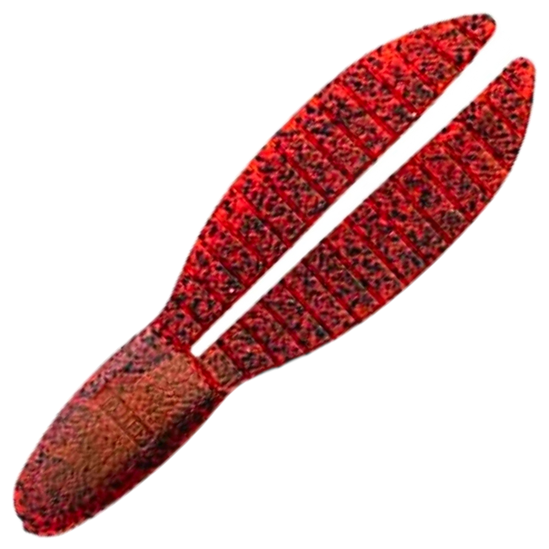 Keitech Flex Chunk Large Jigi 4", väri Delta Craw: punainen runko ja mustat pilkut
