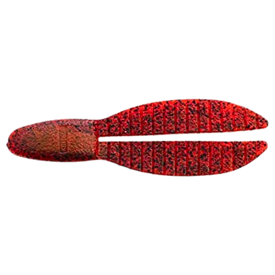 Keitech Flex Chunk Large Jigi 4" Delta Craw yläpuolelta, pää vasemmalla
